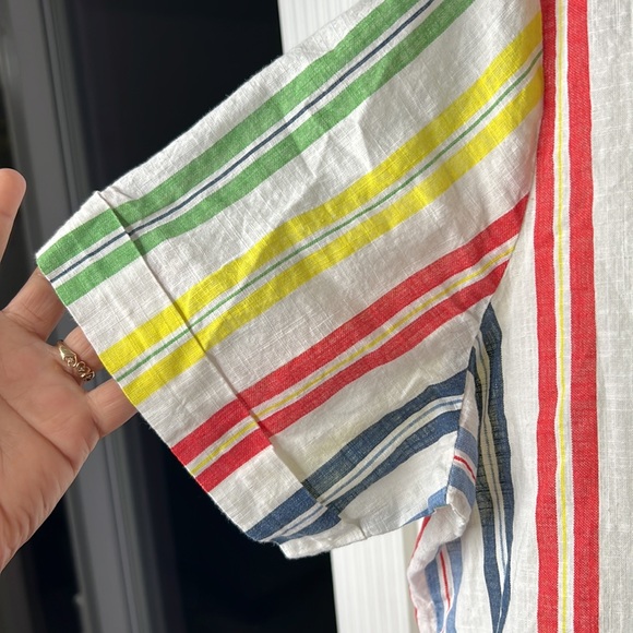 42• Westport Stripes Pocket Button Down Cotton Multi-color Women XL - Picture 8 of 9